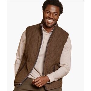 Johnston & Murphy Upton Reversible Vest Brown Quilted Navy Plaid XL 49-3266 NEW